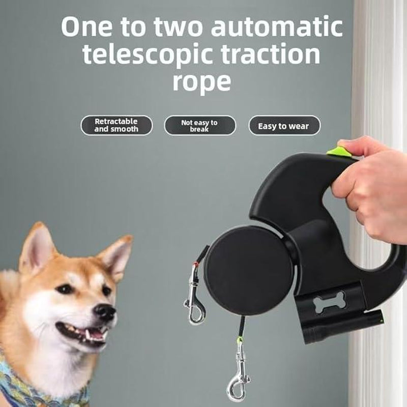 DualGlide™ 360° Swivel Retractable Dog Leash (For 2 Dogs)