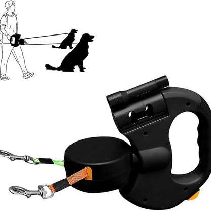 DualGlide™ 360° Swivel Retractable Dog Leash (For 2 Dogs)