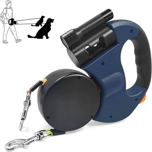 DualGlide™ 360° Swivel Retractable Dog Leash (For 2 Dogs)