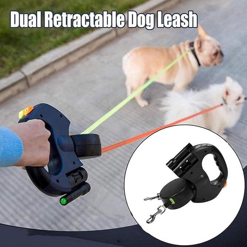 DualGlide™ 360° Swivel Retractable Dog Leash (For 2 Dogs)