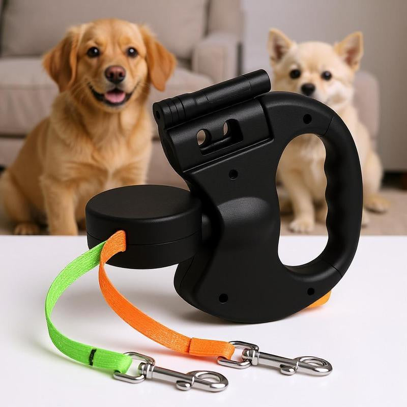DualGlide™ 360° Swivel Retractable Dog Leash (For 2 Dogs)